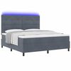 vidaXL LED Boxspringbett mit Matratze Dunkelgrau 180 x 200 cm Stoff