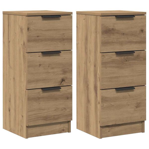 vidaXL Sideboards 2 Stk. Artisan-Eiche 30x30x70 cm Holzwerkstoff