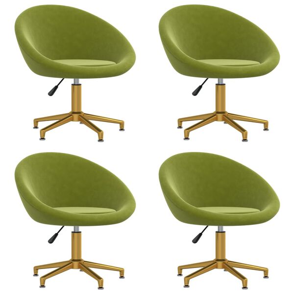 vidaXL Esszimmerst&uuml;hle 4 Stk. Hellgr&uuml;n Samt