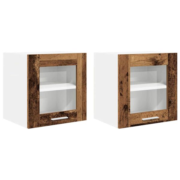 vidaXL H&auml;ngeschrank 2 pcs Altholz 40 x 31 x 40 cm Holzwerkstoff