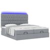 vidaXL Ottoman-Bett mit Matratzen & LEDs Hellgrau 160x200 cm Stoff