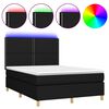 vidaXL Boxspringbett mit Matratze & LED Schwarz 140x190 cm Stoff