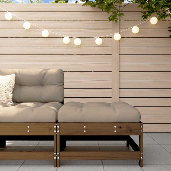 vidaXL Gartenhocker mit Kissen Honigbraun Massivholz Kiefer