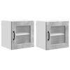 vidaXL Wandglas-Schrank PORTO 2 Stk. Beton Grau Holzwerkstoff