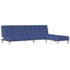vidaXL Schlafsofa 2-Sitzer mit Fu&szlig;hocker Blau Stoff