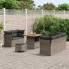 vidaXL Garten-Sofa-Set mit Kissen mit Speicher 8 pcs Grau