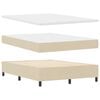 vidaXL Boxspringbett mit Matratze Creme 160 x 200 cm Stoff