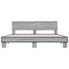 vidaXL Bettgestell Grau Sonoma 200x200 cm Holzwerkstoff und Metall