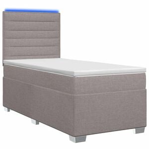 vidaXL Boxspringbett mit Matratze mit Kopfteil Taupe 80 x 200 cm Stoff