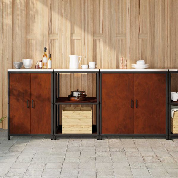 vidaXL Aufbewahrungsset f&uuml;r die K&uuml;che 3 pcs Rostig Wetterfeststahl