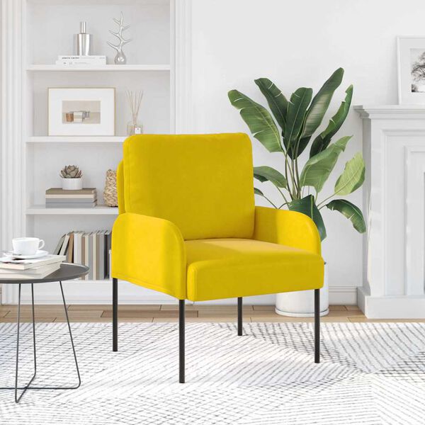 vidaXL Sofas mit Kissen 55cm Gelb Sperrholz