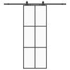 vidaXL Schiebet&uuml;r mit Beschlag Schwarz 76x205 cm ESG-Glas