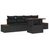vidaXL Gartensofa-set 5 stk. Schwarz 100 x 55 x 73 cm Poly-Rattan
