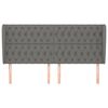 vidaXL Kopfteil mit Ohren Dunkelgrau 203x23x118/128 cm Stoff
