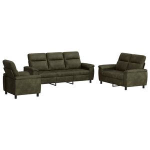 vidaXL Sofa-Set 3 pcs Braun Kunstwildleder