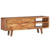 vidaXL TV-Schrank Akazienholz Massiv Geschnitzte T&uuml;ren 117x30x40 cm