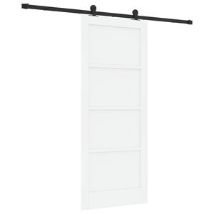 vidaXL Schiebet&uuml;r ORKDAL Wei&szlig; 83 x 202 cm Massives Kiefernholz