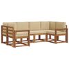 vidaXL Outdoor-Sofagarnitur mit Kissen 6 pcs Natur und Beige