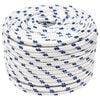 vidaXL Mehrzweck-Allzweckseil 12 mm 100 m Wei&szlig; und Blau PP