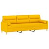 vidaXL 3-Sitzer-Sofa mit Kissen Hellgelb 210 cm Stoff
