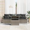 vidaXL Garten-Sofa-Set mit Speicher 5 pcs Grau Poly Rattan