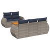 vidaXL 6-teiliges Gartensofa-Set mit Kissen, grau, Polyrattan