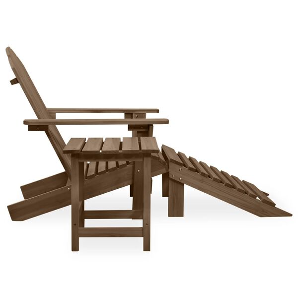 vidaXL Adirondack-Gartenstuhl mit Fußstütze & Tisch Tannenholz Braun