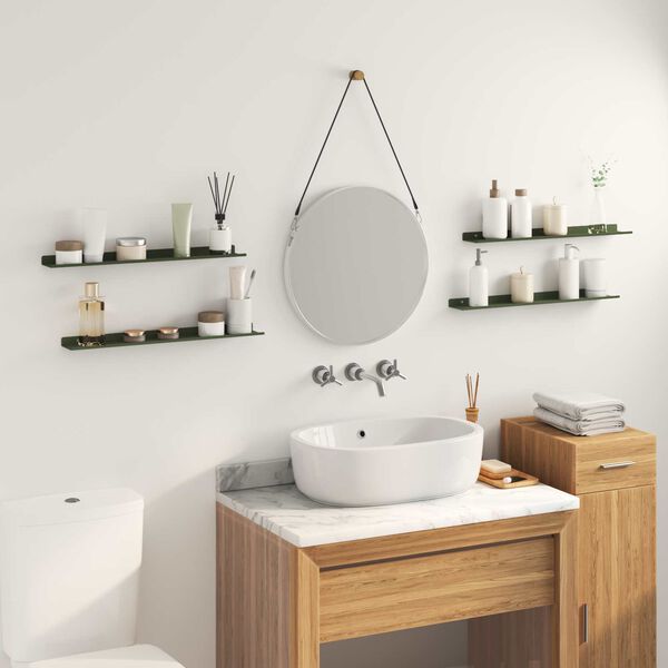 vidaXL Schwebendes Regal 4 pcs Olive Gr&uuml;n 60 x 8,5 x 2,5 cm Stahl