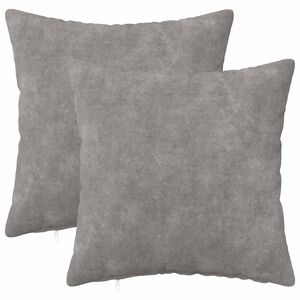 vidaXL Kissen mit Kissen HEERLEN 2 Stk. Hellgrau Mikrofaser Fleece