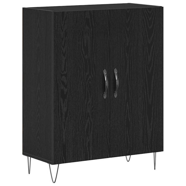 vidaXL Sideboard Schwarz Eichen-Optik 69,5 x 34 x 90 cm Holzwerkstoff