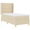 vidaXL Boxspringbett mit Matratze mit Kopfteil Creme 200 x 90 cm Stoff