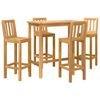 vidaXL Outdoor Bar Set 5 stk. Unbehandelt Massivholz Teak