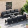 vidaXL Garten-Sofa-Set mit Kissen 9 pcs Anthrazit Stahl & Stoff