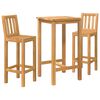 vidaXL Outdoor Bar Set 3 pcs Unbehandelt Massivholz Teak