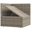 vidaXL Garten-Ecksofa mit Kissen Grau Poly Rattan