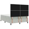 vidaXL Boxspringbett mit Matratze Hellgrau 140 x 200 cm Samt