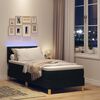vidaXL LED Boxspringbett mit Kissen Schwarz 80 x 200 cm Stoff