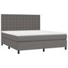 vidaXL Boxspringbett mit Matratze & LED Grau 180x200 cm Kunstleder
