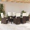 vidaXL Garten Essgruppe mit Kissen 7 pcs Braun Poly-Rattan