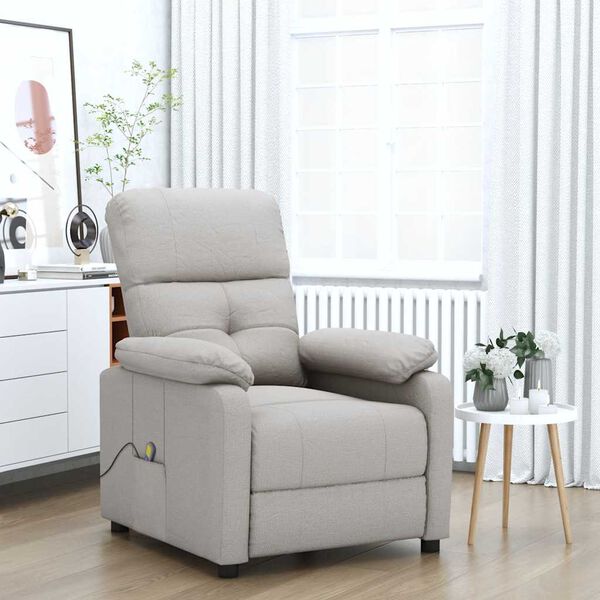vidaXL Massagesessel Taupe Stoff