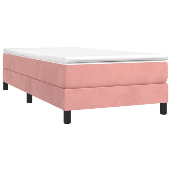 vidaXL Boxspringbett mit Matratze Rosa 90x190 cm Samt