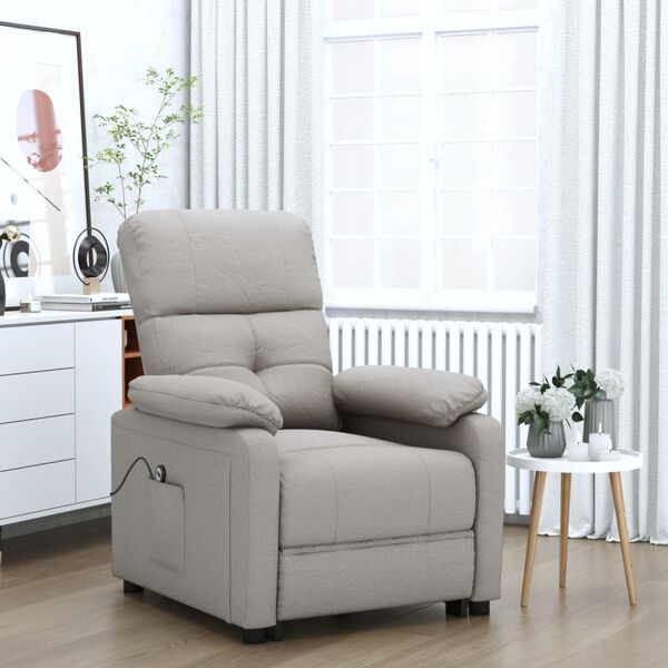 vidaXL Relaxsessel Elektrisch Taupe Stoff