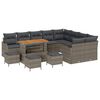 vidaXL Garten-Sofa-Set mit Kissen mit Speicher mit Kissen 13 pcs Grau
