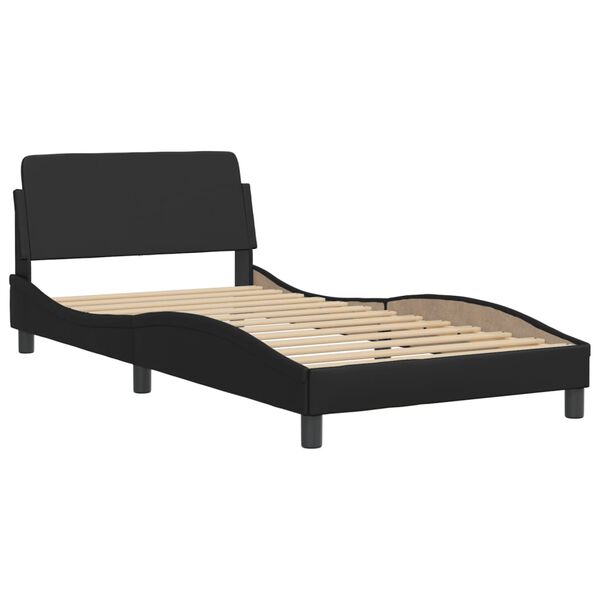 vidaXL Bett "Viana" mit Matratze Schwarz 100x200 cm Kunstleder