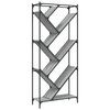 vidaXL Bücherregal Grau Sonoma 79x30x180 cm Holzwerkstoff und Metall