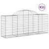 vidaXL Gabionen mit Hochbogen 11 Stk. 200x50x80/100cm Verzinktes Eisen