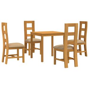 vidaXL Essgruppe 5 stk. Beige Massivholz Eiche