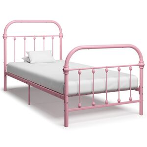 vidaXL Bettgestell Rosa Metall 90&times;200 cm