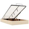 vidaXL Ottomane Bett mit Matratze & LEDs Creme 120x190 cm Stoff