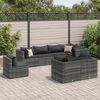 vidaXL 8-tlg. Garten-Lounge-Set mit Kissen Grau Poly Rattan